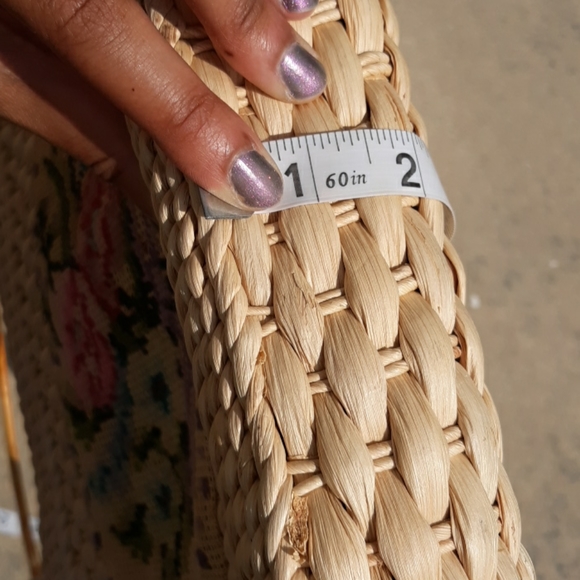 Wicker Floral Embroidered Wood Handle Vintage Bag - Picture 8 of 17